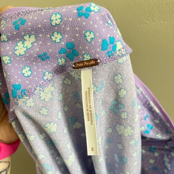 Free People Flirty Floral Skirt Lavender Purple Spring Summer Lightweight Size 8 - Picture 6 of 6